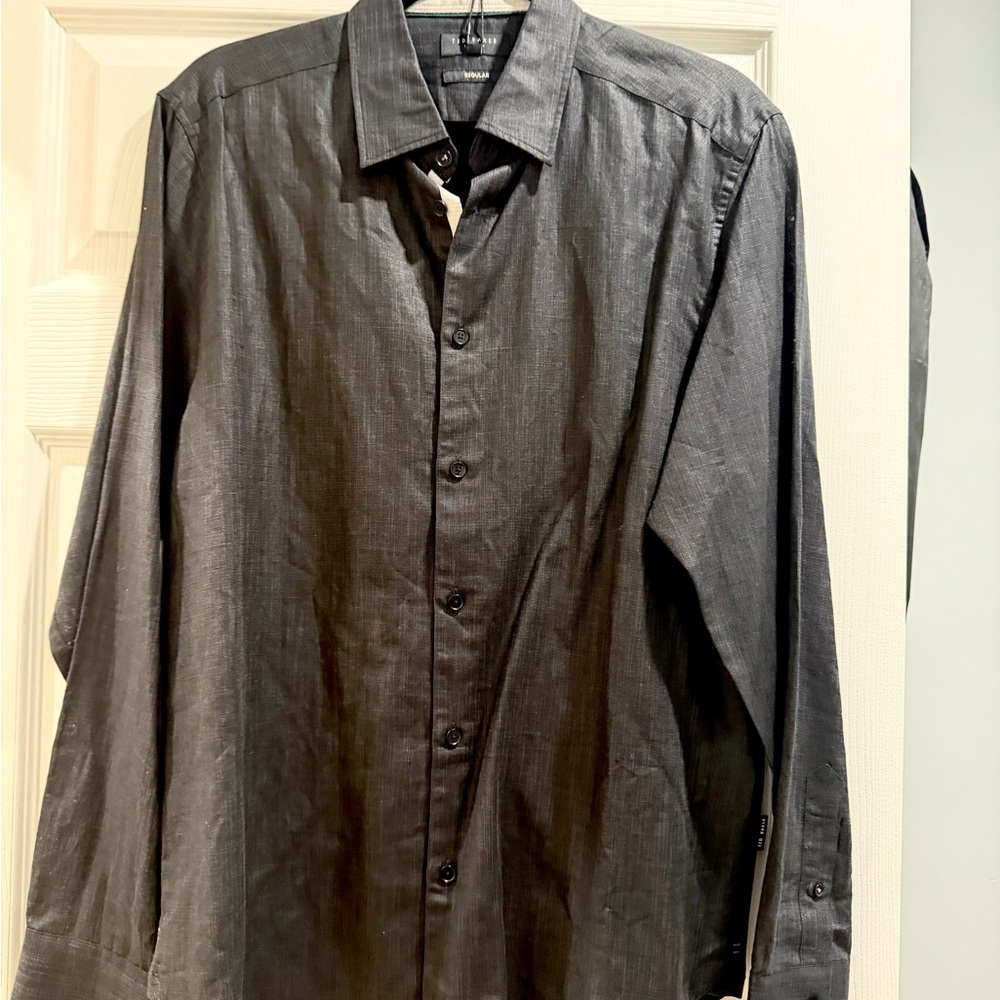 Ted baker Black linen Button-Up Shirt